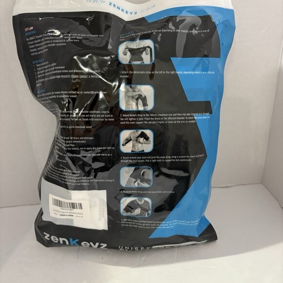 ZenKeyz Unisex Shoulder Brace Black L/XL Neoprene Injury Recovery - Picture 5 of 8